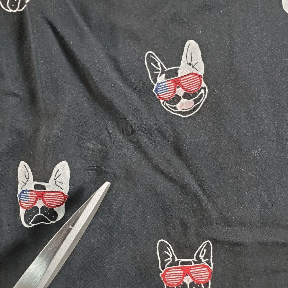 Torrid Top Womens Large Black Blouse French Bulldogs Sleeveless Button Front - Picture 2 of 10